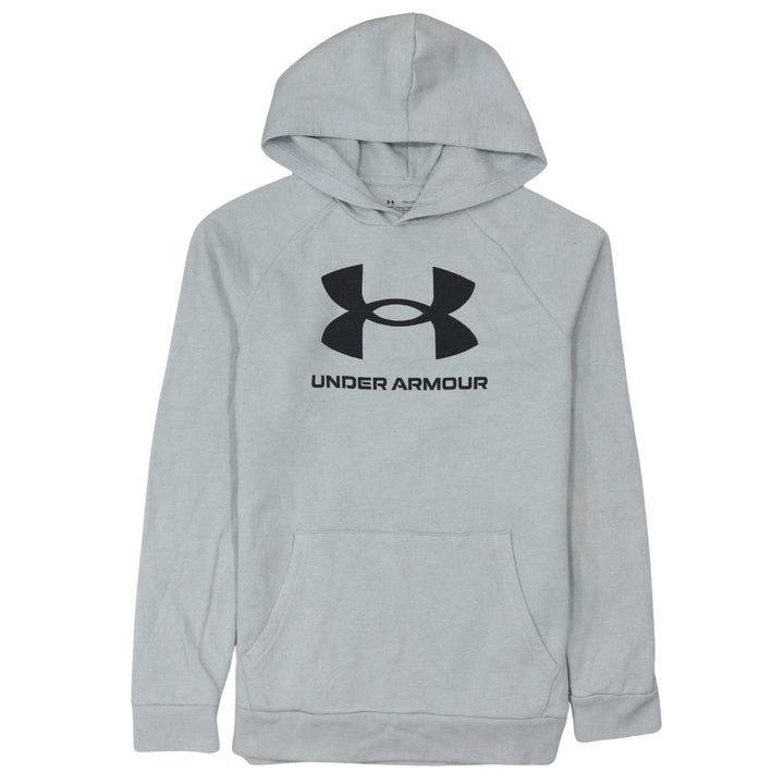 Under Armour Boys Grey Hooded Pullover Hoodie YXL 158-170cm Cotton Blend