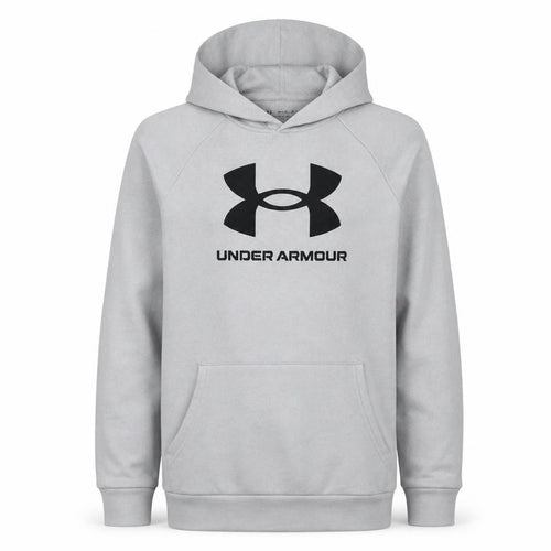 Under Armour Boys Grey Hooded Pullover Hoodie YXL 158-170cm Cotton Blend