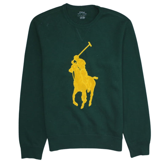 Polo Ralph Lauren Men's Green Embroidered Logo Pullover Sweatshirt Size S