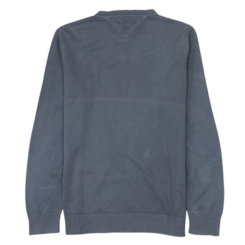 Tommy Hilfiger Men's Grey V-Neck Cotton Jumper Size M