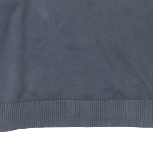 Tommy Hilfiger Men's Grey V-Neck Cotton Jumper Size M