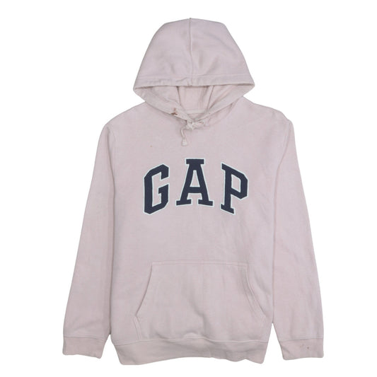 GAP Women Pink Pullover Hoodie L Cotton Blend Logo Casual