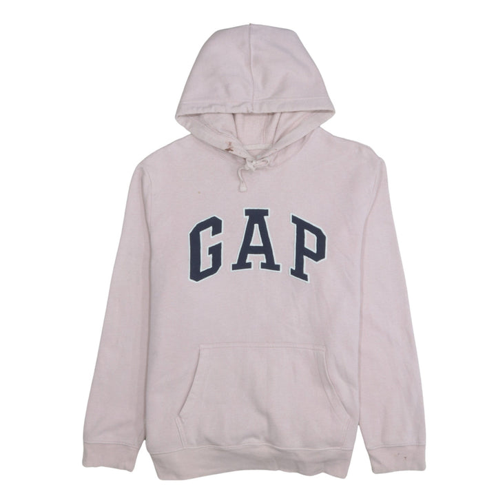 GAP Women Pink Pullover Hoodie L Cotton Blend Logo Casual