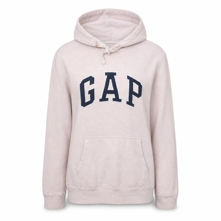 Gap Women Pink Pullover Hoodie L Cotton Blend Logo Casual
