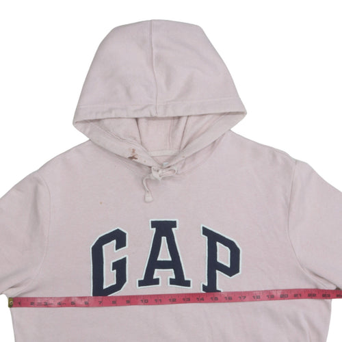GAP Women Pink Pullover Hoodie L Cotton Blend Logo Casual