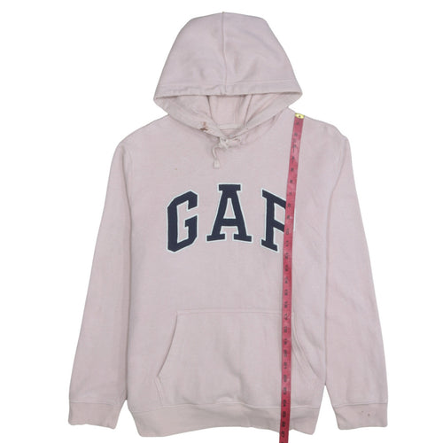 GAP Women Pink Pullover Hoodie L Cotton Blend Logo Casual