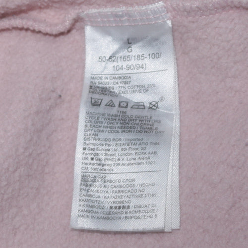 GAP Women Pink Pullover Hoodie L Cotton Blend Logo Casual