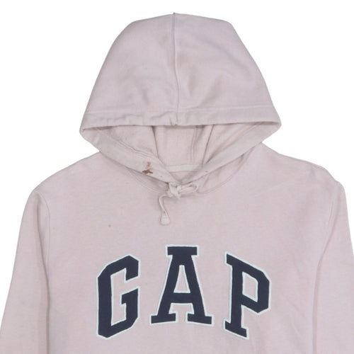 GAP Women Pink Pullover Hoodie L Cotton Blend Logo Casual