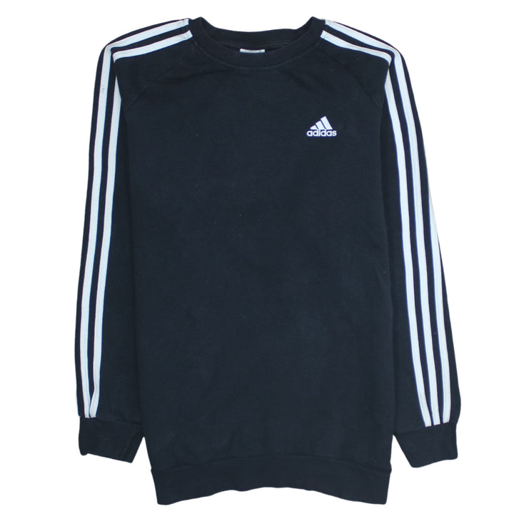 adidas Women's Black Crew Neck Long Sleeve Logo Sweatshirt Size S