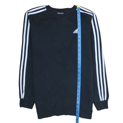 adidas Women's Black Crew Neck Long Sleeve Logo Sweatshirt Size S