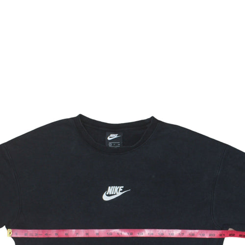 Nike Men's Black Small Pullover Sweatshirt Crew Neck Logo Top