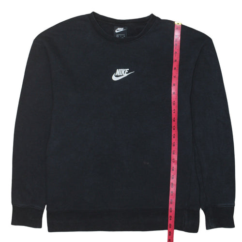 Nike Men's Black Small Pullover Sweatshirt Crew Neck Logo Top