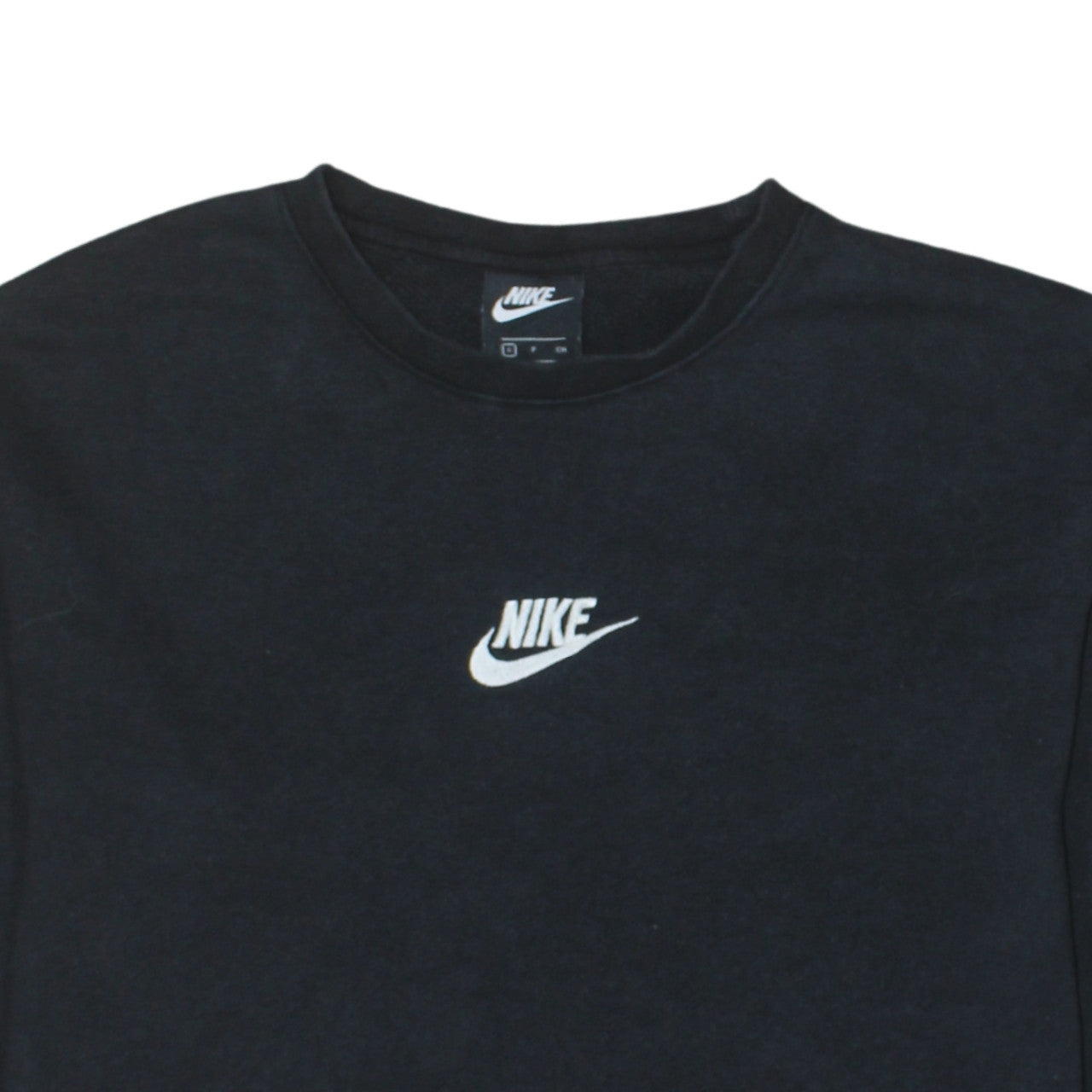 Nike Men's Black Small Pullover Sweatshirt Crew Neck Logo Top
