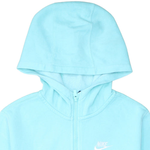 Nike Boys Blue Colourblock 1/2 Zip Hoodie XL 158cm Fleece Pullover