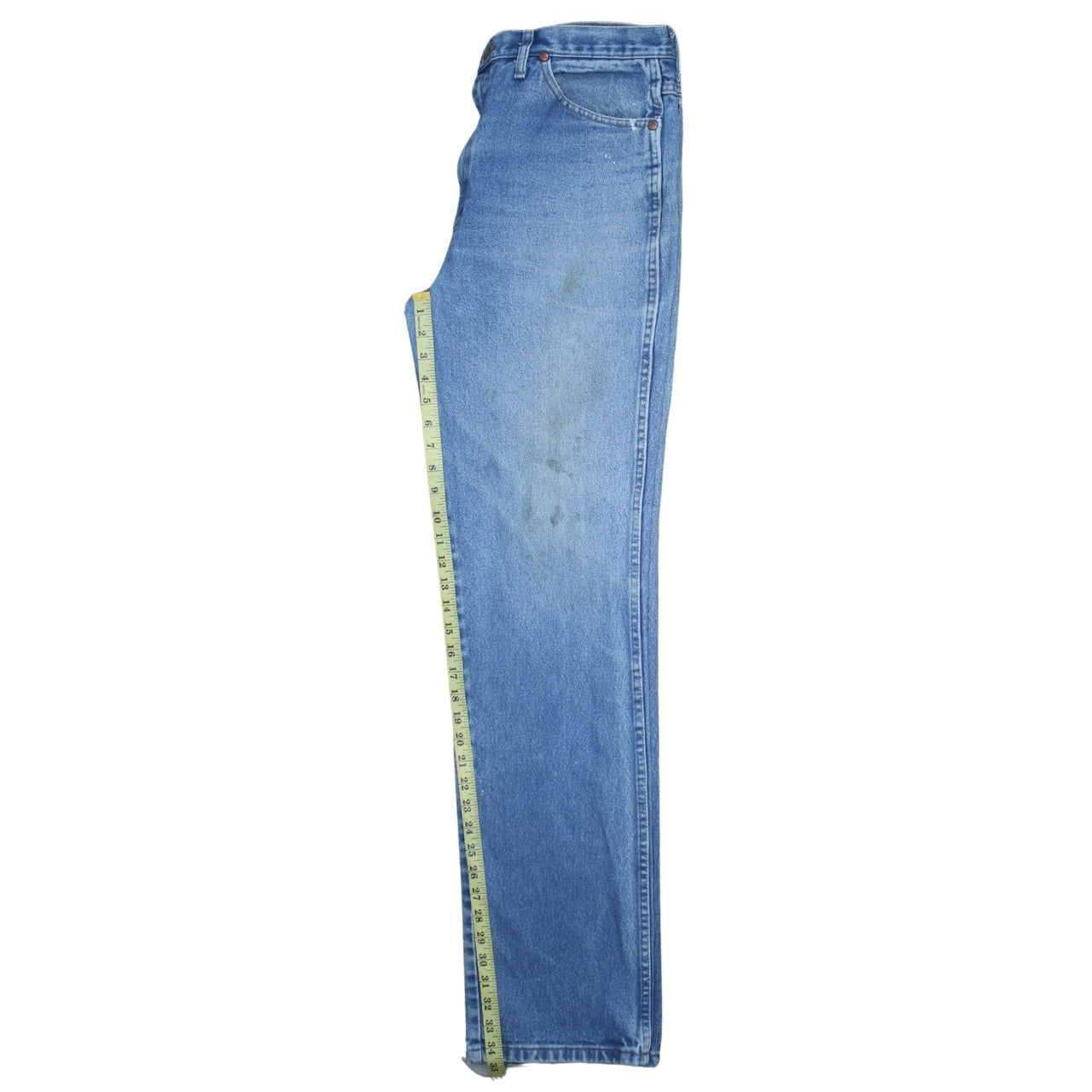 Wrangler Men's Blue 38x36 Straight Leg Denim Jeans