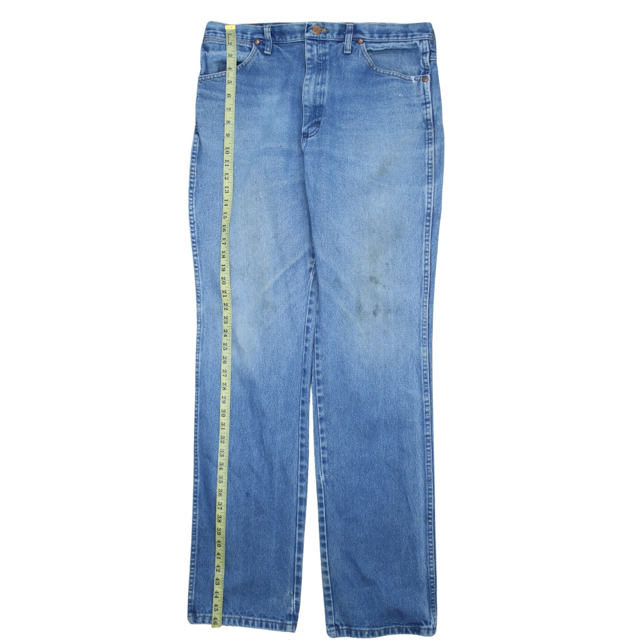 Wrangler Men's Blue 38x36 Straight Leg Denim Jeans
