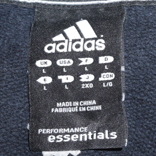 Adidas Men's Black Full Zip Hoodie L Sports Fleece Jacket
