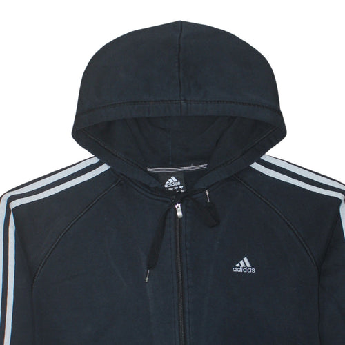 Adidas Men's Black Full Zip Hoodie L Sports Fleece Jacket