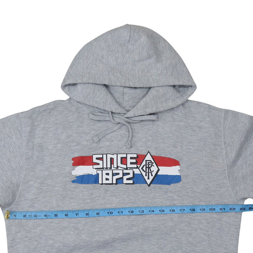 Russell Mens Grey Pullover Hoodie L Hooded Fleece Sportswear