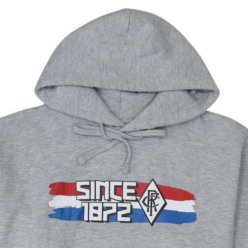 Russell Mens Grey Pullover Hoodie L Hooded Fleece Sportswear