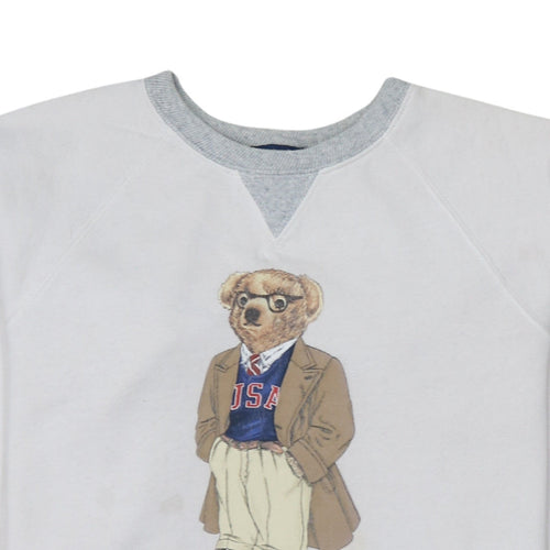 Polo Ralph Lauren Women's White XS Pullover Bear Sweatshirt