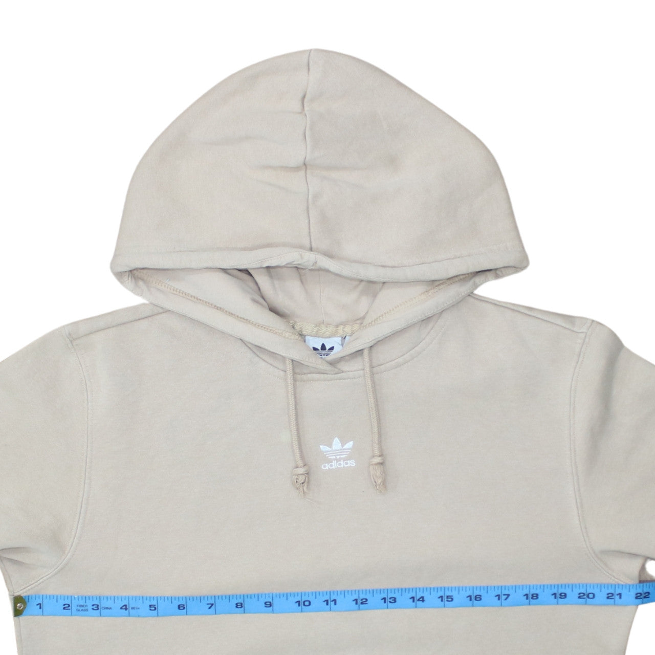 Adidas Womens Beige Hoodie Size 12 Pullover Hooded Sweatshirt