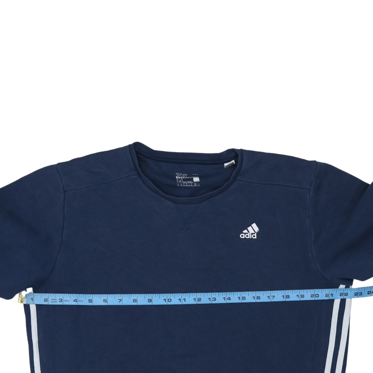 Adidas Men Blue Pullover Sweatshirt Crew Neck Size M Regular Fit