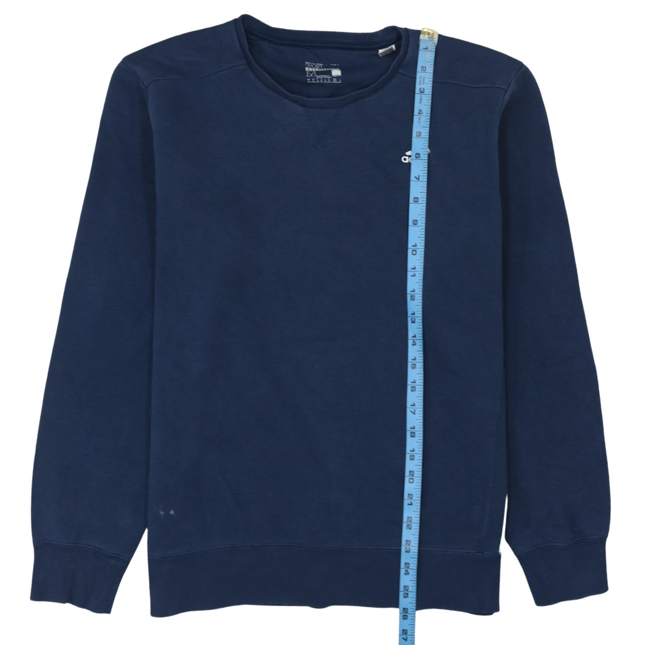 Adidas Men Blue Pullover Sweatshirt Crew Neck Size M Regular Fit