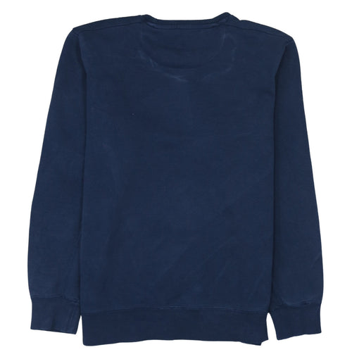 Adidas Men Blue Pullover Sweatshirt Crew Neck Size M Regular Fit