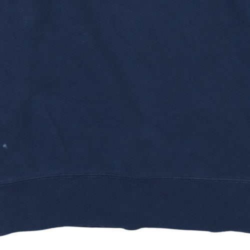 Adidas Men Blue Pullover Sweatshirt Crew Neck Size M Regular Fit