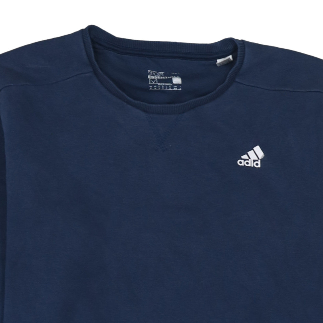 Adidas Men Blue Pullover Sweatshirt Crew Neck Size M Regular Fit