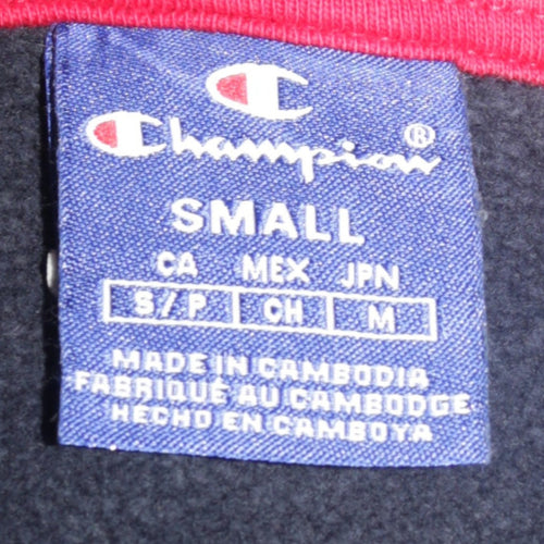 Champion Men's Blue 1/4 Zip Hoodie Small Regular Fit Logo Sportswear