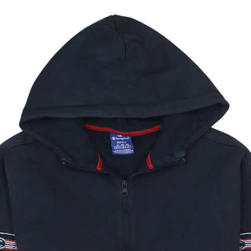 Champion Men's Blue 1/4 Zip Hoodie Small Regular Fit Logo Sportswear