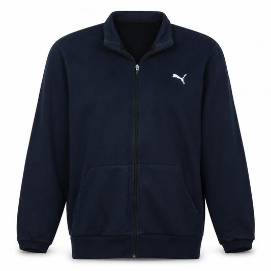 Front view of Puma Men’s Black Full Zip Fleece Sweatshirt 2XL Regular Fit