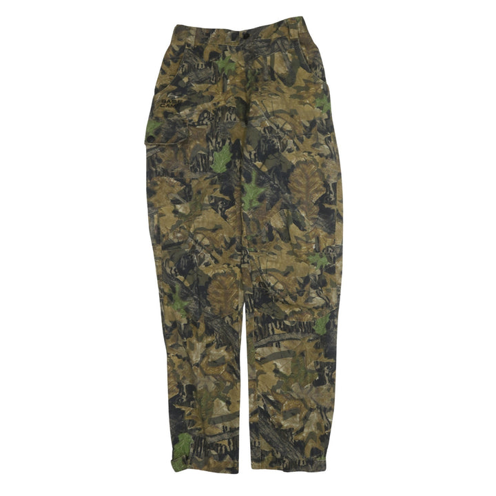 Base Camp Men's Green Camouflage Cargo Trousers Size L