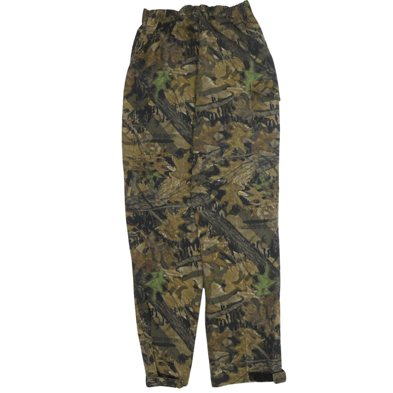 Base Camp Men's Green Camouflage Cargo Trousers Size L