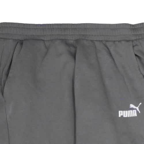 Puma Men’s Grey Jogger Sweatpants L Regular Fit Comfortable