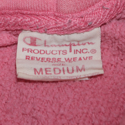 Champion Women's Pink Reverse Weave Pullover Hoodie Medium Cotton Blend