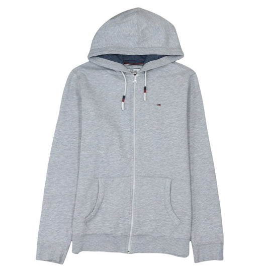 Tommy Hilfiger Men’s Grey Full Zip Hoodie XL Classic Fleece Sweatshirt