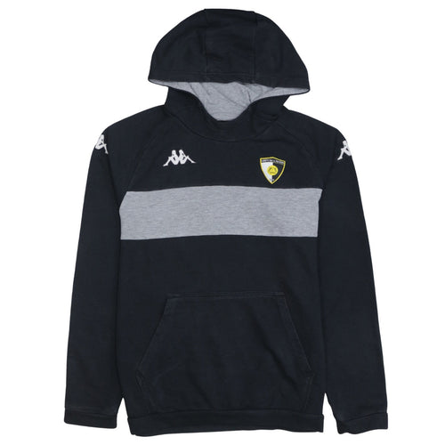 Kappa Mens Black Large Pullover Hoodie with Logo GRPT DE L'AUZON