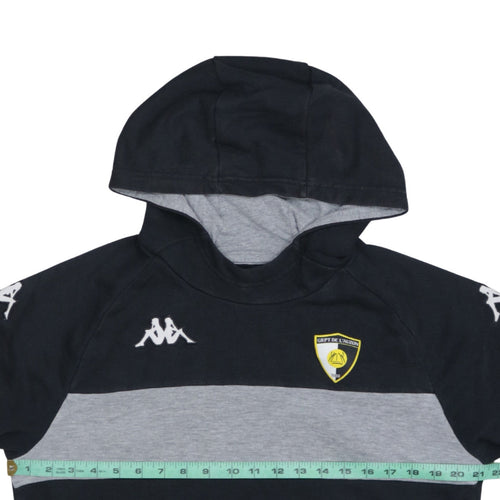 Kappa Mens Black Large Pullover Hoodie with Logo GRPT DE L'AUZON