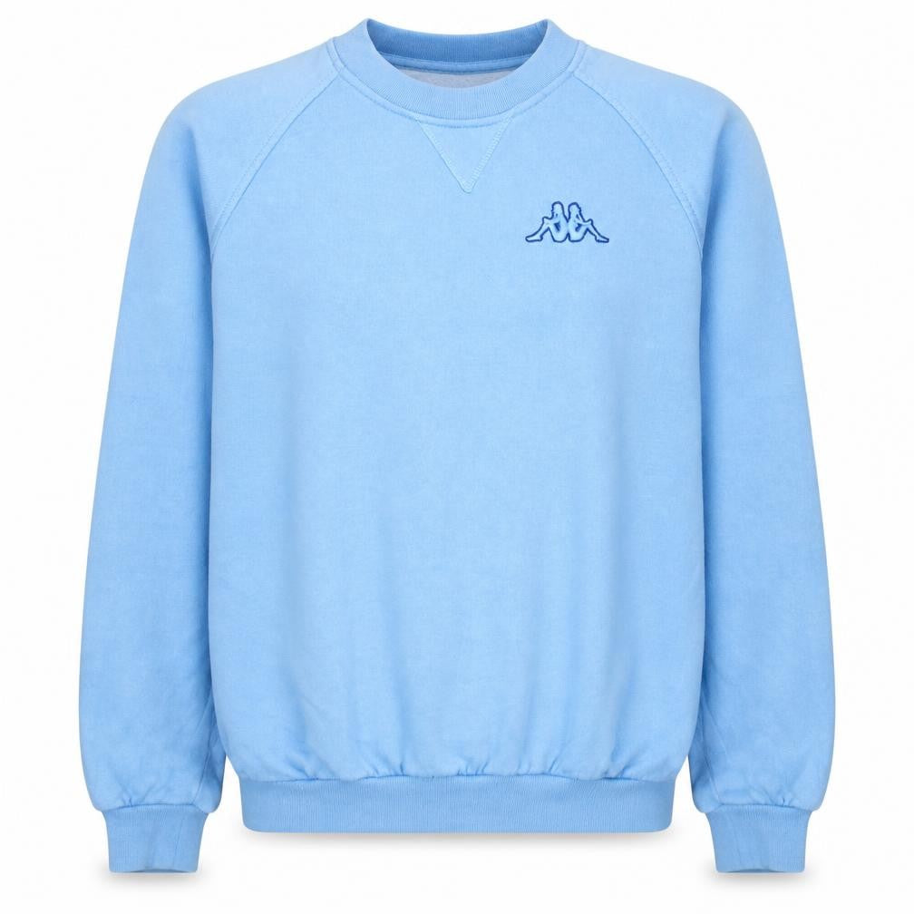 Front view of Kappa Men's Blue Crew Neck Sweatshirt M Pullover Classic Logo