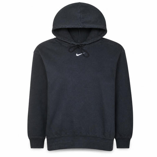 Front view of Nike women’s black xs pullover hoodie 80% cotton 20% polyester