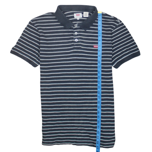 Levi's Men's Blue Striped Short Sleeve Polo Shirt Size M