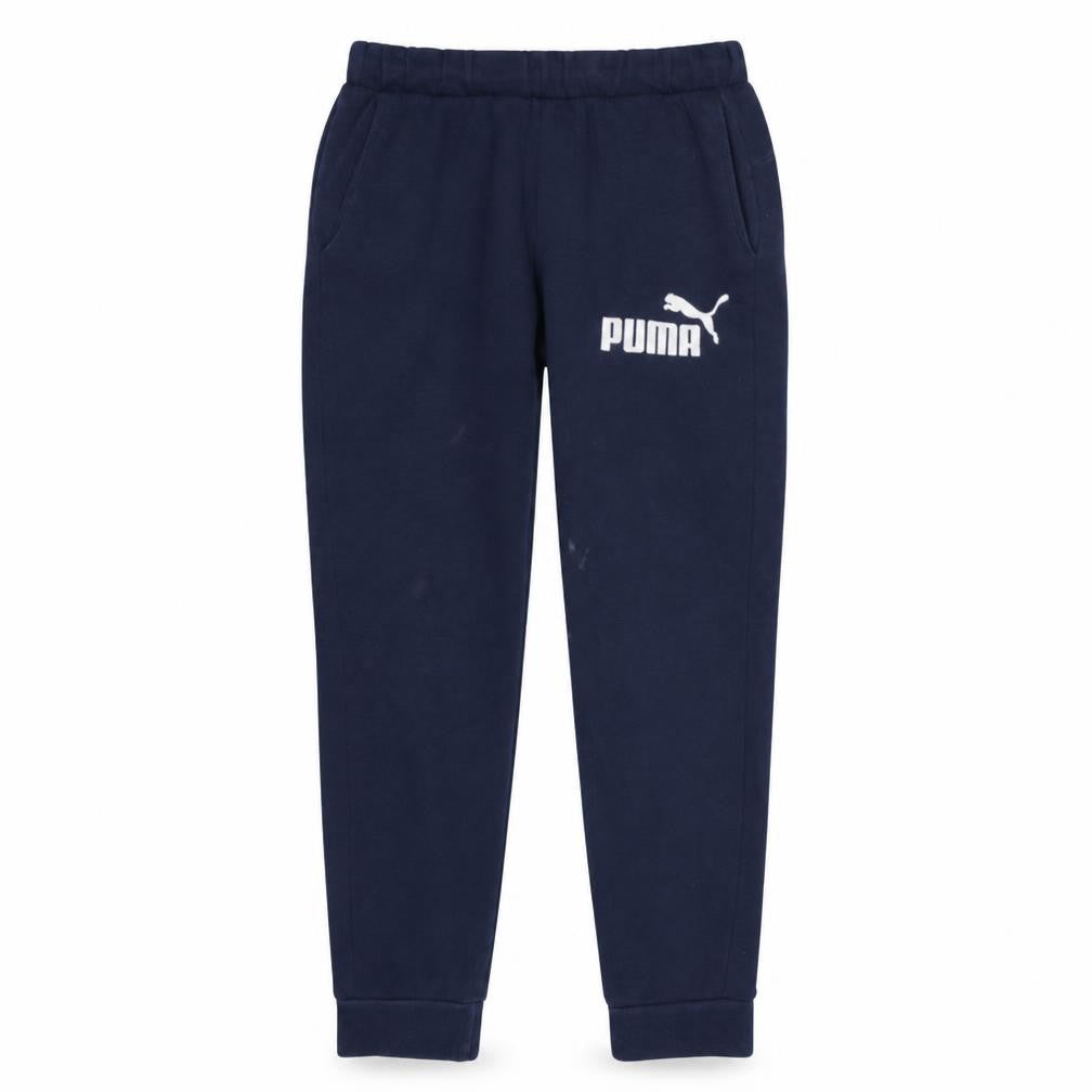 Front view of Puma Men's Blue Jogger Sweatpants S Regular Fit Fleece