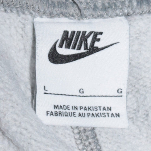 Nike Men's Grey Fleece Jogger Trousers L Regular Fit