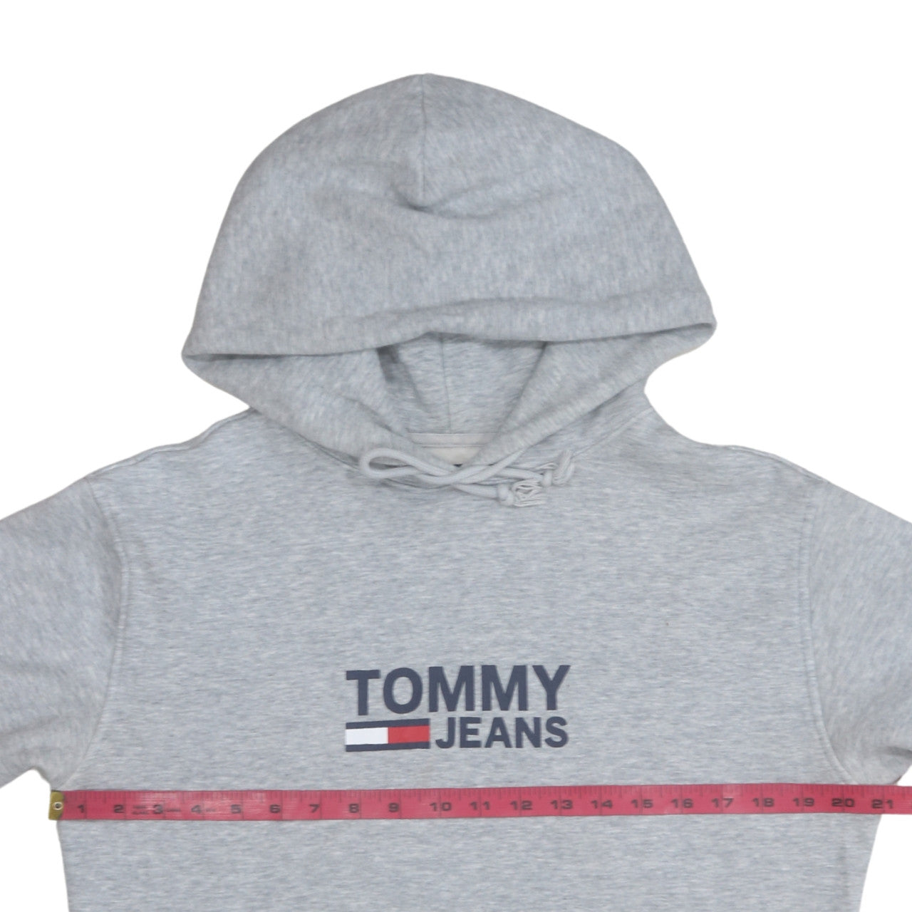 Tommy Jeans Men's Grey S Pullover Hoodie with Logo, Regular Fit