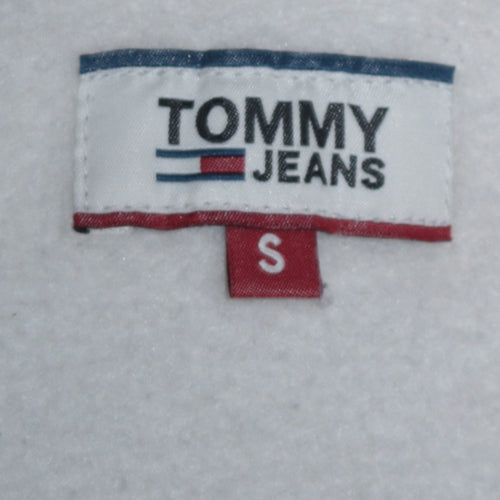 Tommy Jeans Men's Grey S Pullover Hoodie with Logo, Regular Fit