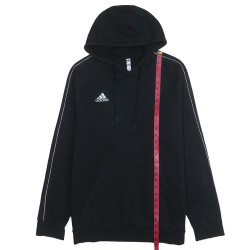 Adidas Mens Black XL Pullover Hoodie with Logo and Pockets