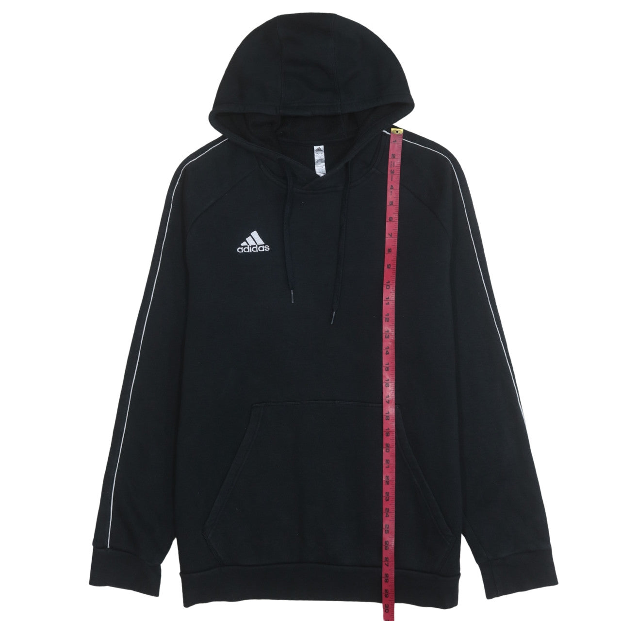 Adidas Mens Black XL Pullover Hoodie with Logo and Pockets